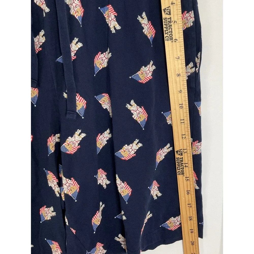 Polo Ralph Lauren Mens Navy Blue Polo Bear American Flag Sleep Shorts Medium